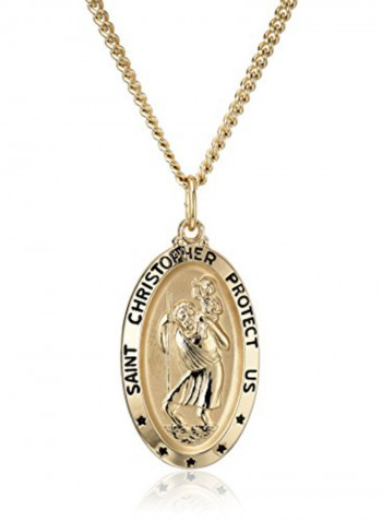 14K Gold Filled Oval Saint Christopher Necklace