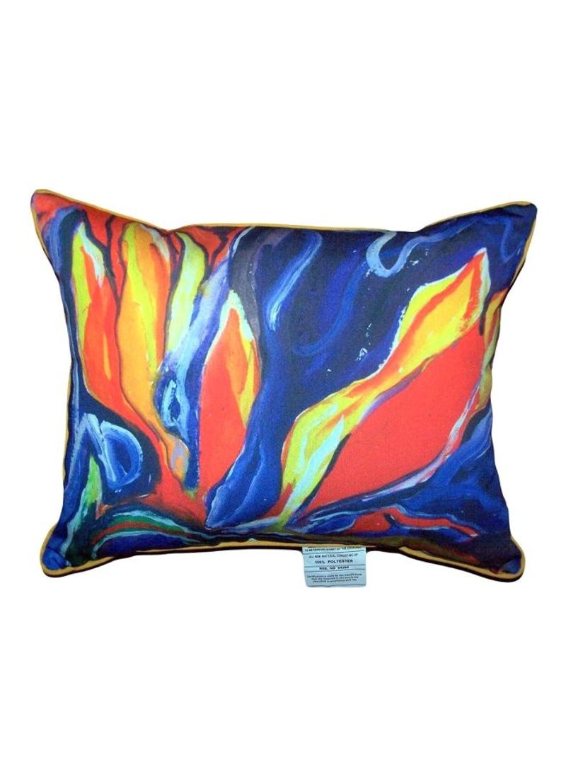 Printed Polyester Throw Pillow Blue/Red/Yellow 20x24inch