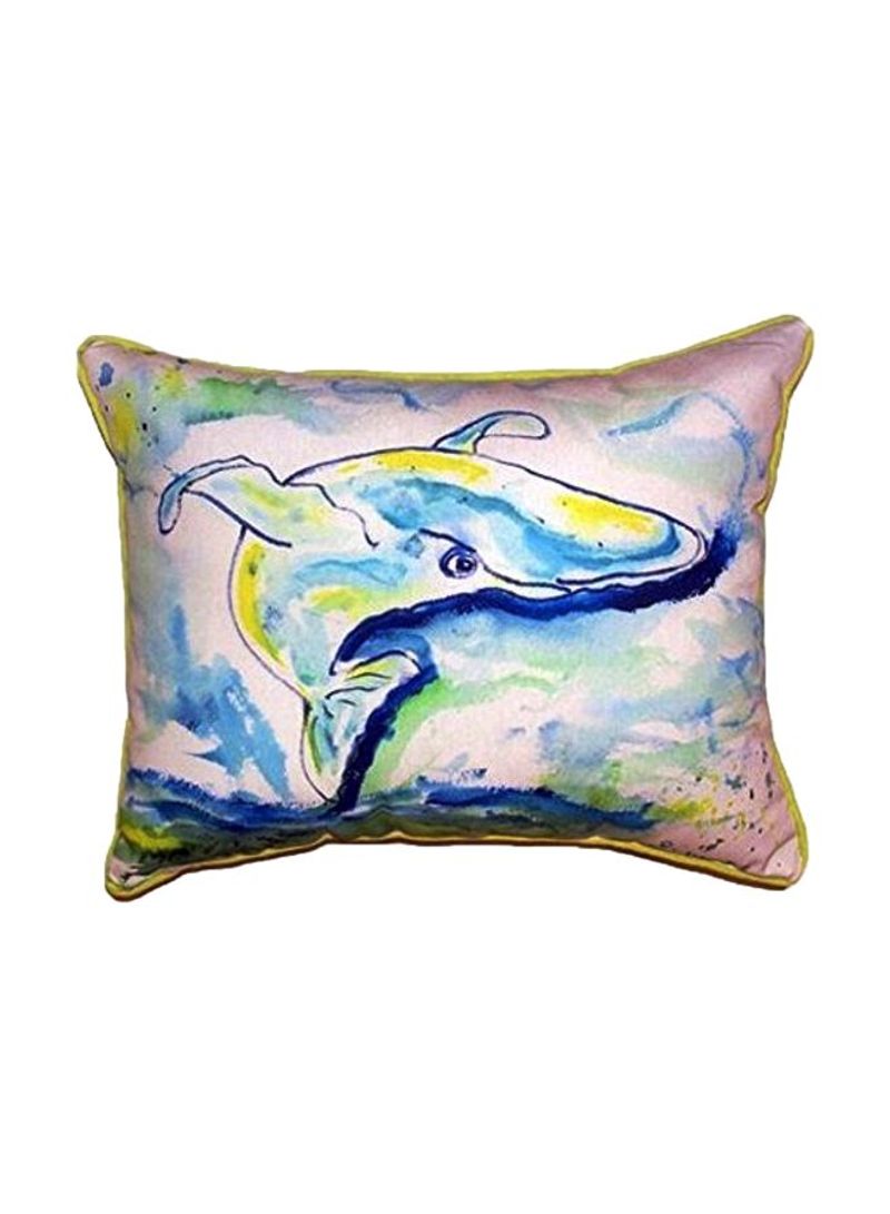 Whale Printed Throw Pillow Multicolour 20x24inch