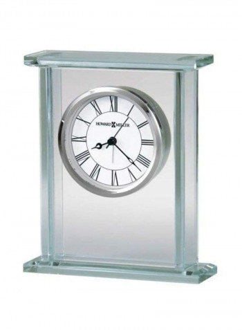 Cooper Table Clock Silver/Clear 7.4inch