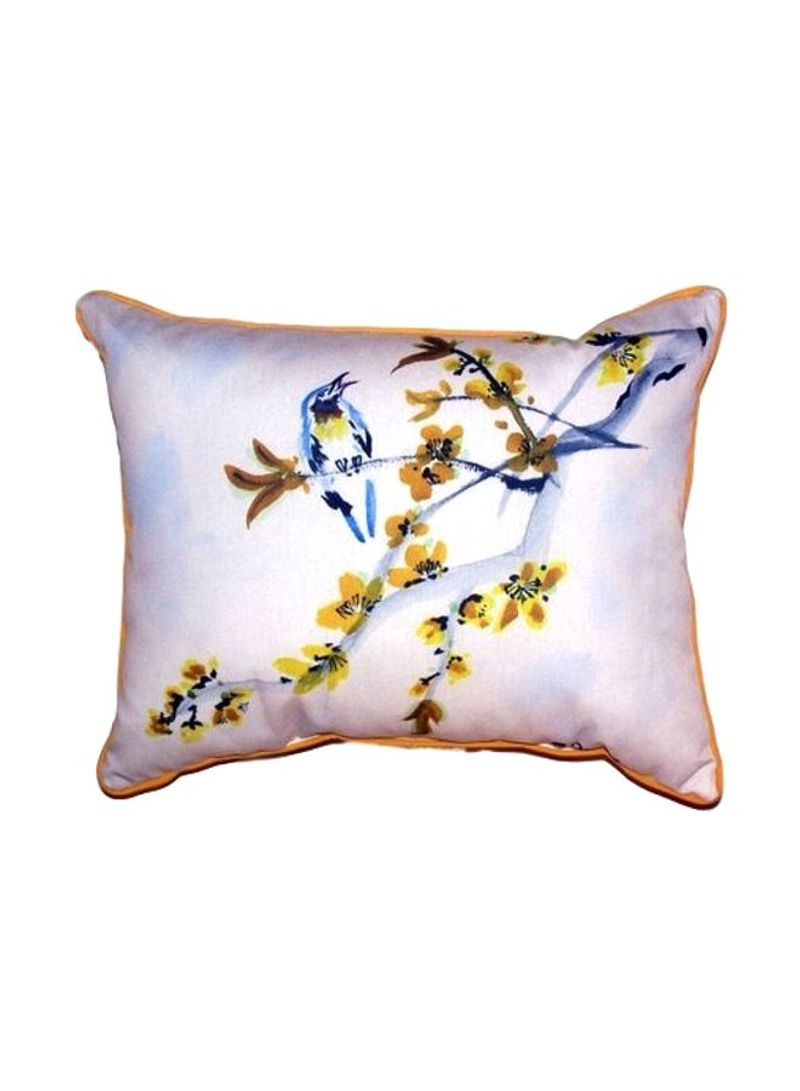 Bird And Forsythia Decorative Pillow Multicolour 20x24inch
