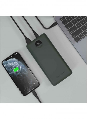 30000mAh USB-A AndUSB-C Power Bank 16.5x3.8x6.3cm Black