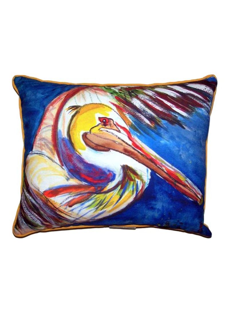 Pelican Wing Printed Decorative Pillow Multicolour 20x24inch
