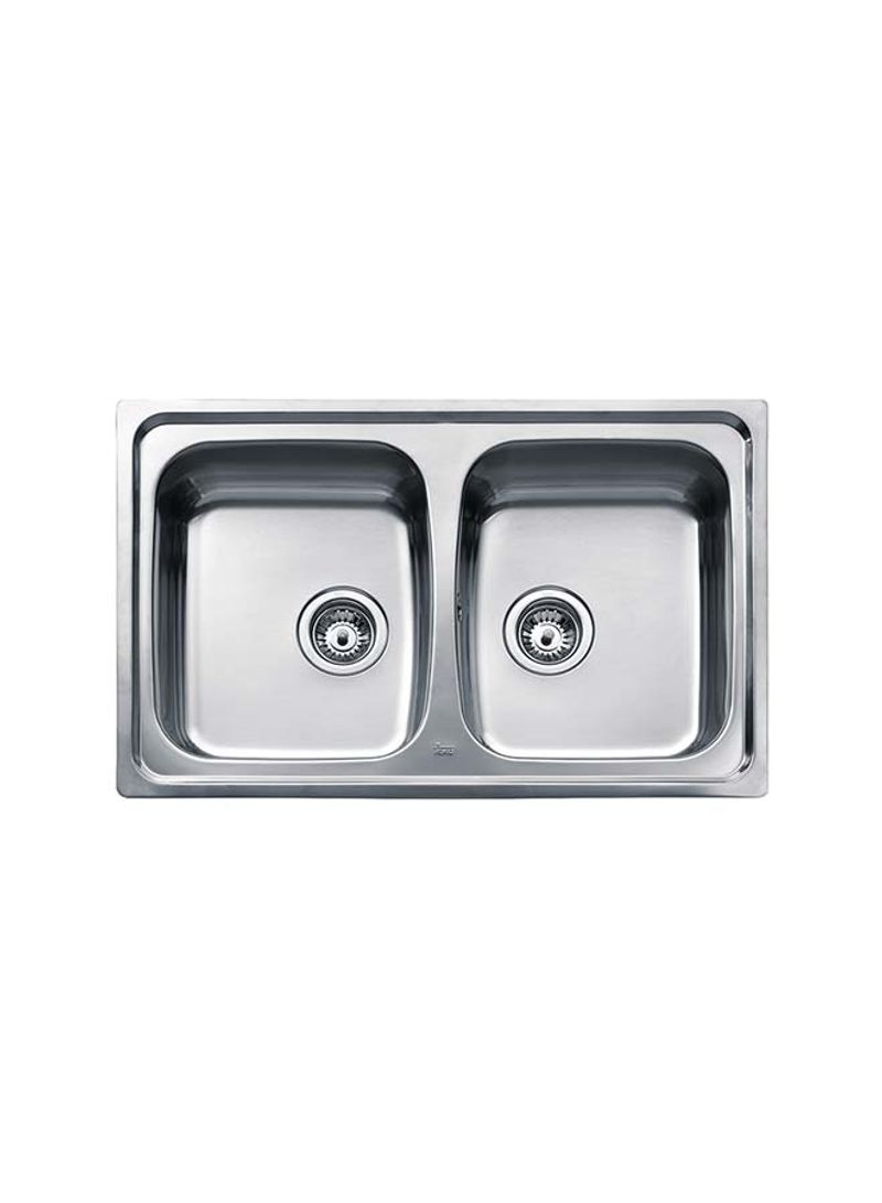 Universo 79 2B Inset Stainless Steel Two Bowls Sink Silver 790x500x170mmmm