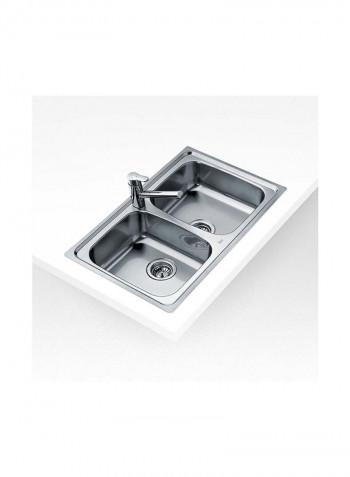 Universo 79 2B Inset Stainless Steel Two Bowls Sink Silver 790x500x170mmmm