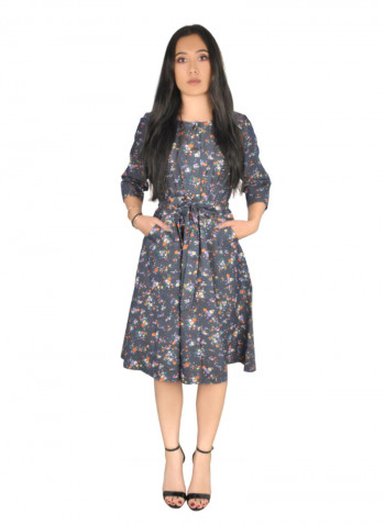Printed Stylish Dress Multicolour
