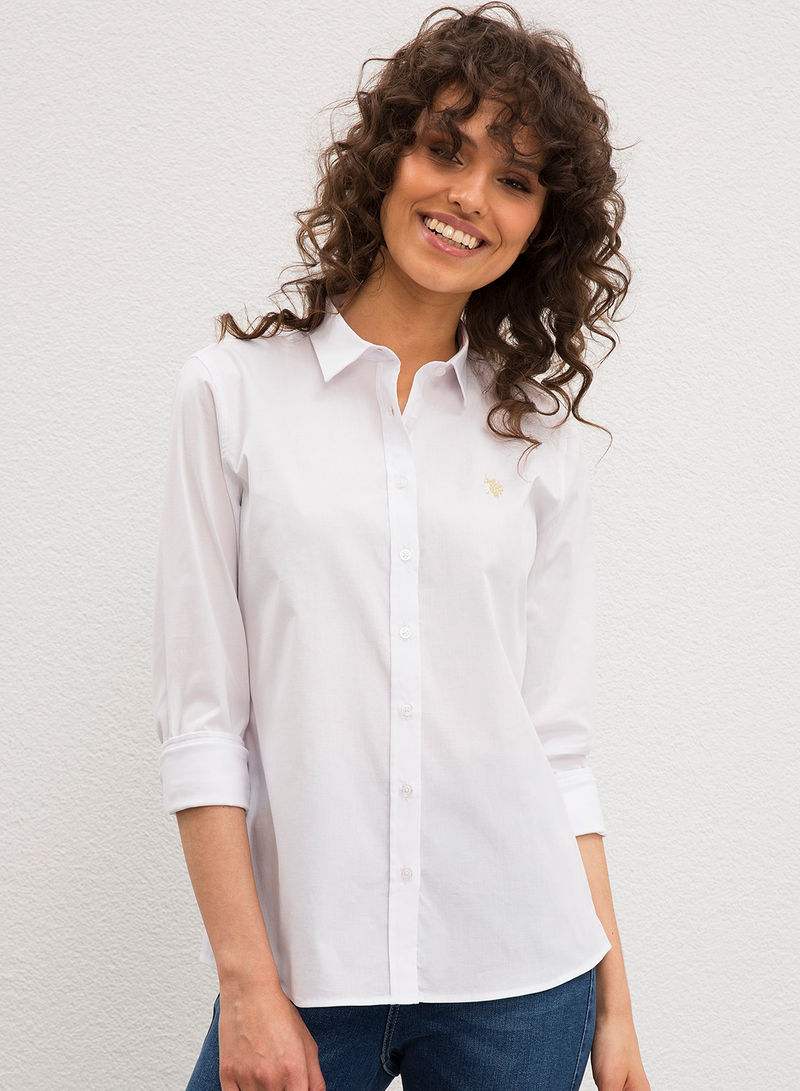 Basic Long Sleeve Shirt White