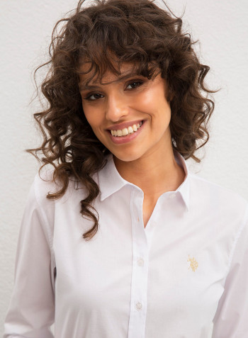 Basic Long Sleeve Shirt White