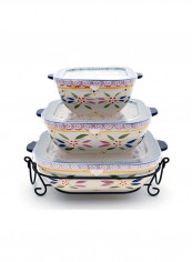 3-Piece Old World Nested Square Bakerware Set Confetti