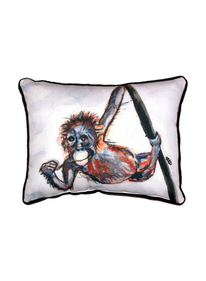 Monkey Printed Decorative Pillow Multicolour 20x24inch