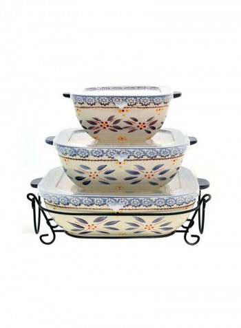 3-Piece Old World Nested Square Bakerware Set Eggplant