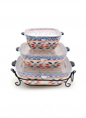 3-Piece Old World Nested Square Bakerware Set Fireworkfetti