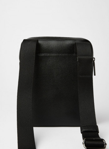 Bombe' Flat Messenger Bag Black