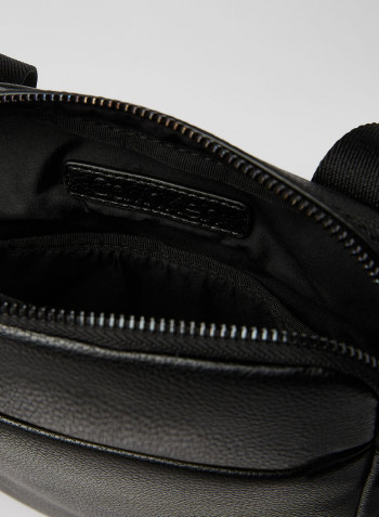 Bombe' Flat Messenger Bag Black