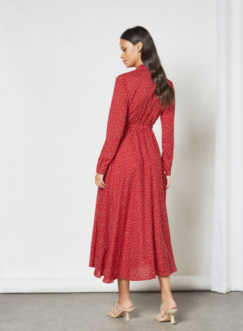 Dot Print Dress Red