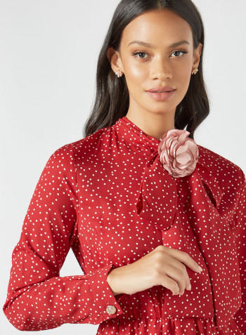 Dot Print Dress Red