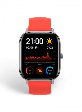 GTS Smart Watch and Activity Tracker With GPS, 14 Days Battery Vermillion Orange