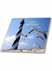 Cape Hatteras Lighthouse Tile Multicolour 12x12x0.25inch