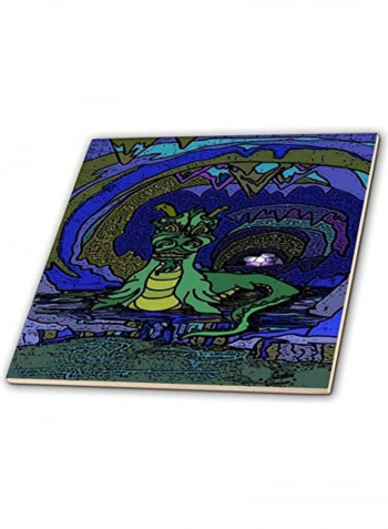 Cave Dragon Tile Multicolour 12x12x0.25inch