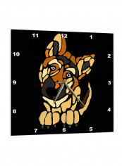 German Shepherd Abstract Pattern Wall Clock Black/Brown 13 x 14inch