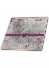 Printed Decorative Tile Grey/Purple 12x12x0.25inch
