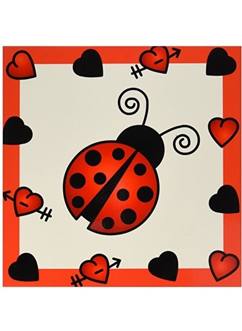 Love Bugs with Hearts Ceramic Tile Multicolour 12 x 12inch
