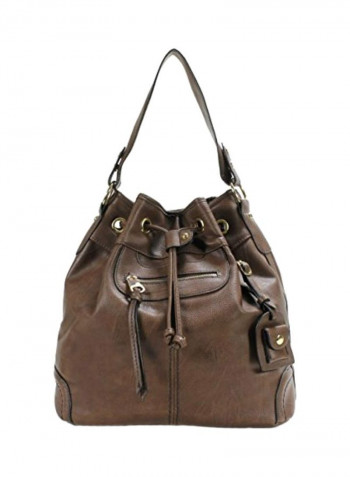 Drawstring Satchel Bag Coffee