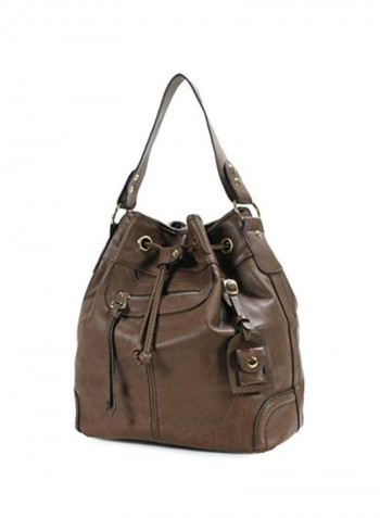 Drawstring Satchel Bag Coffee