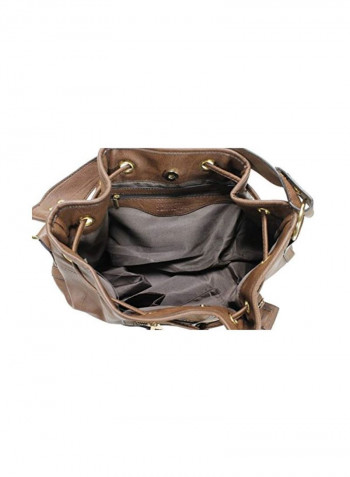 Drawstring Satchel Bag Coffee