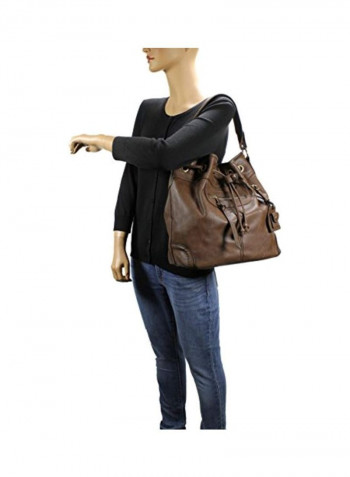 Drawstring Satchel Bag Coffee