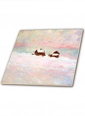 Houses In Snow Themed Decorative Tile Multicolour