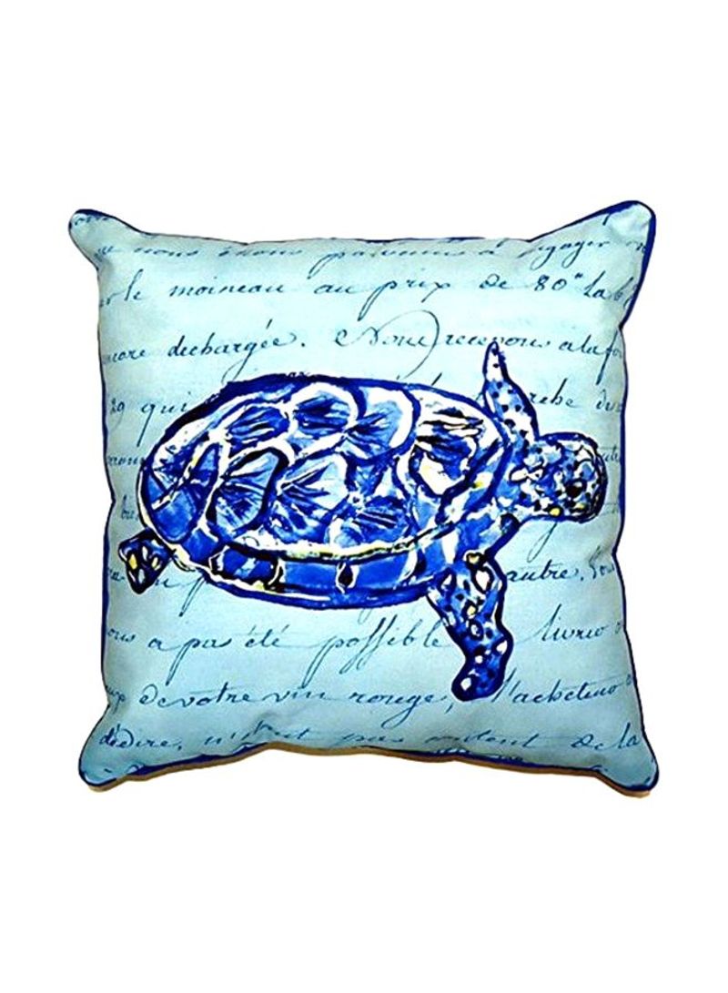 Sea Turtle Printed Corded Pillow Fabric Blue 20x24x6inch