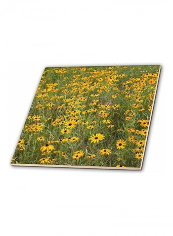 Black Eyed Susan Ceramic Tile Multicolour 12  x 12inch