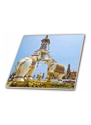 Ceramic Tile Silver/Blue 12inch