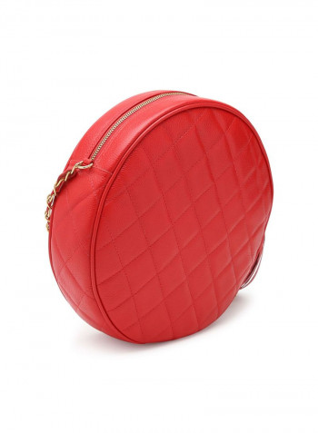 Moon Round Crossbody Bag Red