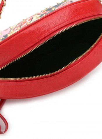 Moon Round Crossbody Bag Red
