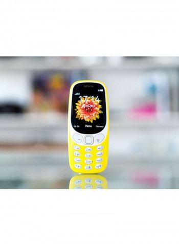 هاتف 3310 بشريحتين وسعة داخلية 128 ميجابايت وذاكرة رام 64 ميجابايت ويدعم تقنية 3G، لون أصفر