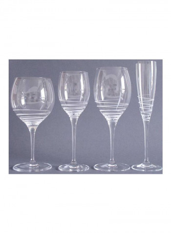 4-Piece Maxima Decorated Spiral Glass Clear