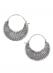 925 Sterling Silver Moon Sea Catch Hoop Earrings