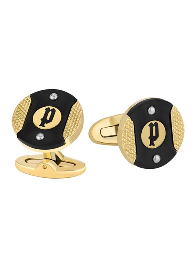Stainless Steel Gold Plated Cufflinks