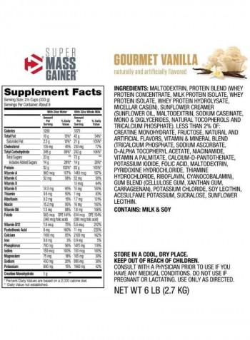 Super Mass Gainer High Protein Vanilla 12lb