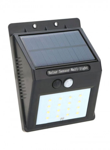 16 LED Solar Light Path Wall Lamp Black 4x16cm