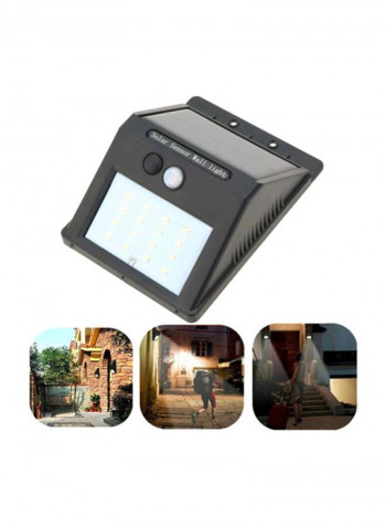 16 LED Solar Light Path Wall Lamp Black 4x16cm