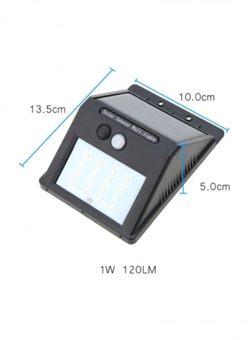 16 LED Solar Light Path Wall Lamp Black 4x16cm