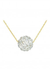 18 Karat Gold Crystal Ball Necklace