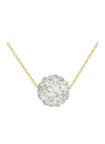 18 Karat Gold Crystal Ball Necklace