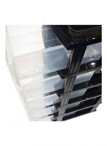 5-Layer Plastic Drawer Black/Clear