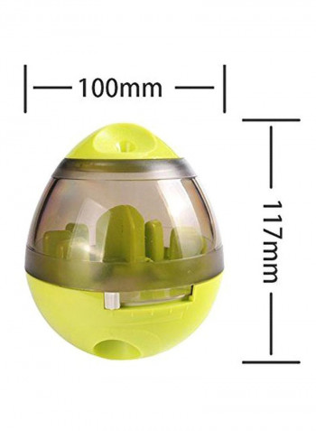 Food Dispenser Tumbler Treat Dispensing Toy Green/Clear 4.6x3.9inch