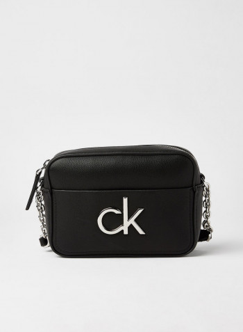 Front Logo Crossbody Bag Black