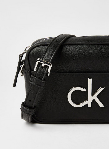 Front Logo Crossbody Bag Black